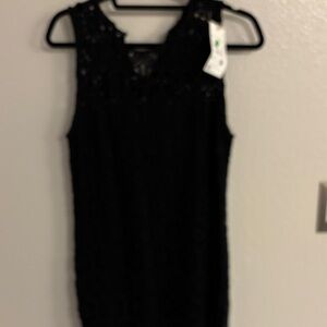 Elegant Black Lace Sleeveless Dress